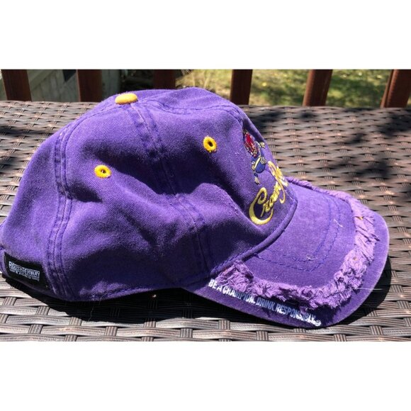 Crown Royal Distressed Purple Baseball Cap Embroidered Roush Fenway #26 Adj Hat - Picture 4 of 13